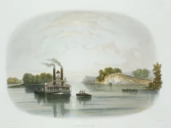 Cave-in-Rock, view on the Ohio, plate 7 from Volume 1 of 